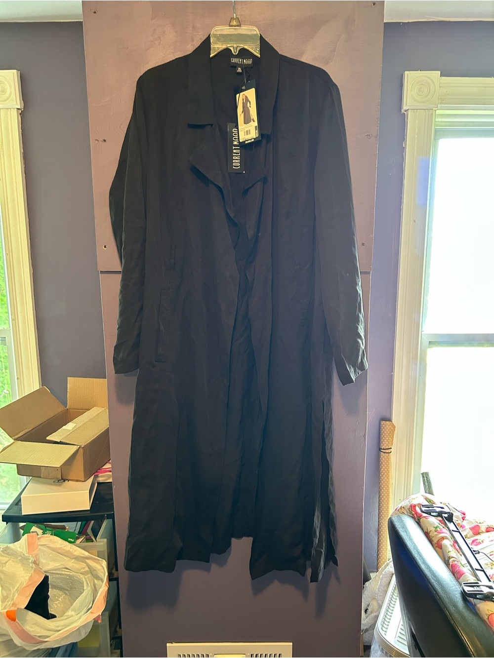 Dolls kill Current Mood black trench coat in XL nwt